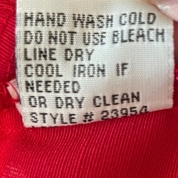 Vintage Y2K Dress Barn Medium button down cotton sleeveless collared red maxi - Picture 6 of 6